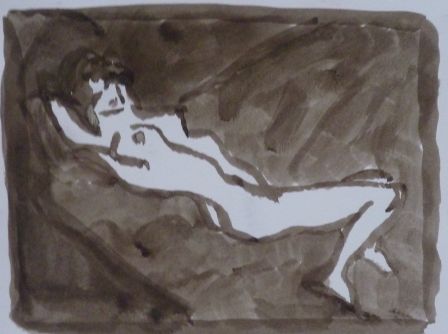 Regard de femme (encre sur papier, 13x17 cm)