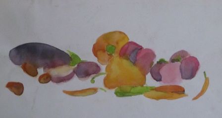 Les légumes (aquarelle, 22x42 cm)