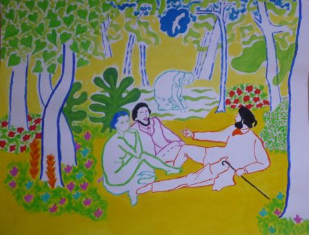 Manet façon Matisse et Pop Art (acrylique sur papier, 50*65) 10/2000