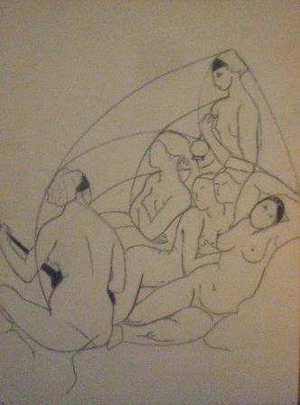 D'après Ingres (crayon sur papier teinté, 24*31)