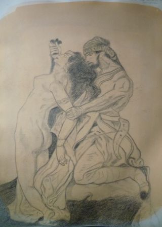 D'après Delacroix (crayon sur papier encré, 32*41)